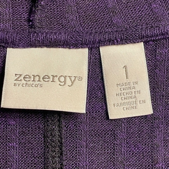 CHICO’s Zenergy Hooded Ribbed Purple Duster Cardigan Size 1 (Size 8) - Picture 6 of 8